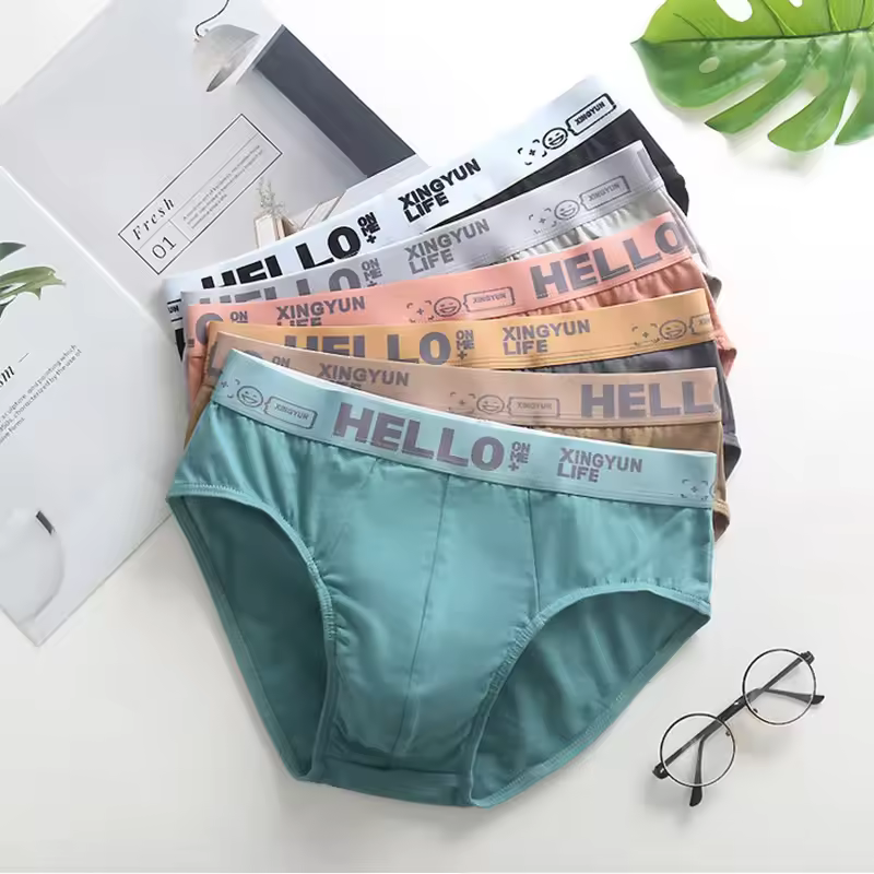 1Pcs Briefs Cotton Underpants Breathable Striped Wholesale Lots