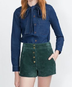 Casual Active Long Sleeved Tie Denim Shirt