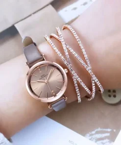 Casual Crystal High Quality Luxury Quartz Watch Bangle Set