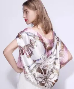 Casual Square 90*90Hijab Hair Bands Neckerchief Satin Shawl Ribbon Headband Wraps Silk Scarf