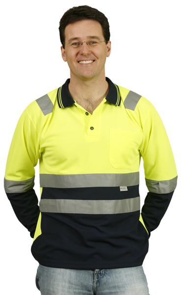 Mens TrueDry safety apparel long sleeve with 3M reflective tape
